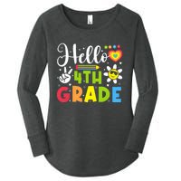 Hello Fourth 4th Grade Happy First Day Of School Women's Perfect Tri Tunic Long Sleeve Shirt