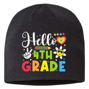 Hello Fourth 4th Grade Happy First Day Of School Sustainable Beanie