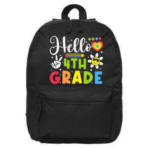 Hello Fourth 4th Grade Happy First Day Of School 16 in Basic Backpack