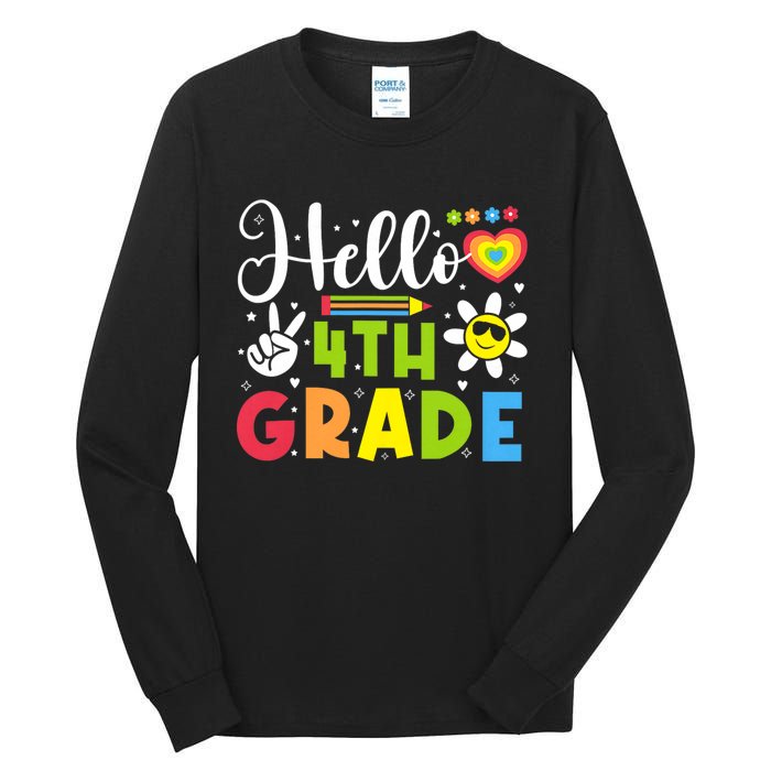 Hello Fourth 4th Grade Happy First Day Of School Tall Long Sleeve T-Shirt