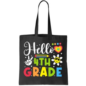 Hello Fourth 4th Grade Happy First Day Of School Tote Bag