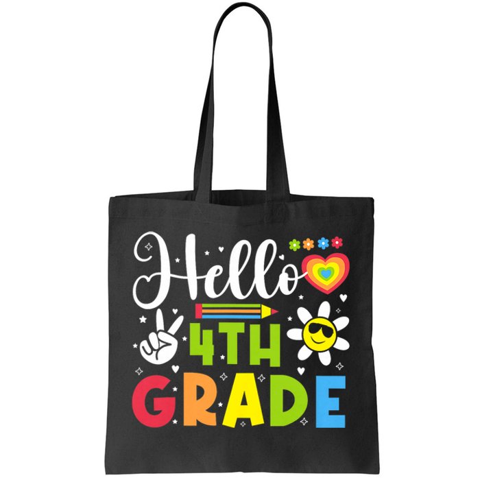 Hello Fourth 4th Grade Happy First Day Of School Tote Bag