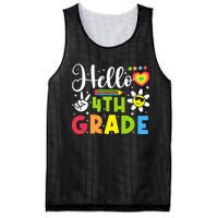 Hello Fourth 4th Grade Happy First Day Of School Mesh Reversible Basketball Jersey Tank