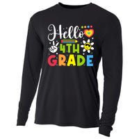 Hello Fourth 4th Grade Happy First Day Of School Cooling Performance Long Sleeve Crew