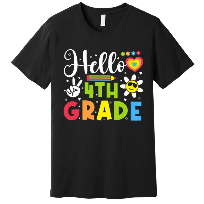 Hello Fourth 4th Grade Happy First Day Of School Premium T-Shirt