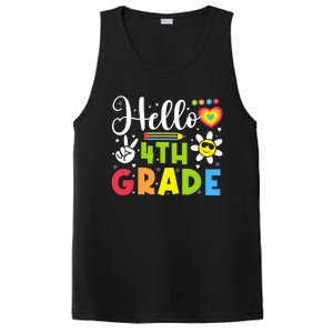 Hello Fourth 4th Grade Happy First Day Of School PosiCharge Competitor Tank