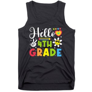 Hello Fourth 4th Grade Happy First Day Of School Tank Top