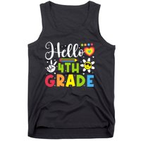 Hello Fourth 4th Grade Happy First Day Of School Tank Top