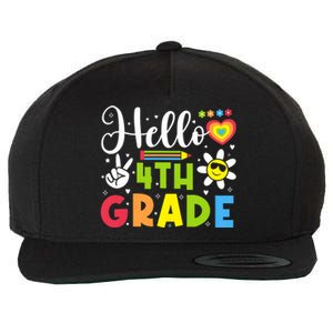 Hello Fourth 4th Grade Happy First Day Of School Wool Snapback Cap