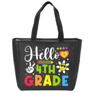 Hello Fourth 4th Grade Happy First Day Of School Zip Tote Bag