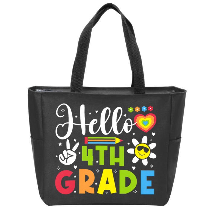 Hello Fourth 4th Grade Happy First Day Of School Zip Tote Bag