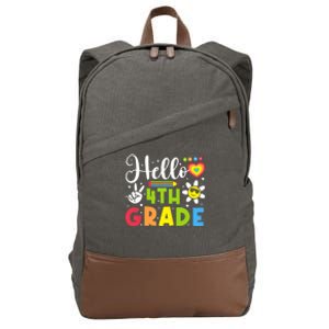 Hello Fourth 4th Grade Happy First Day Of School Cotton Canvas Backpack