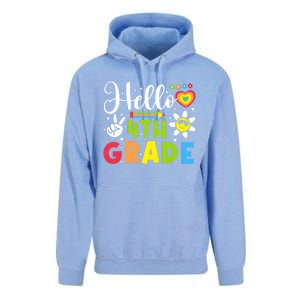 Hello Fourth 4th Grade Happy First Day Of School Unisex Surf Hoodie