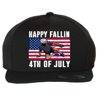 Happy Fallen 4th Of July Funny Joe Biden Bicycle Wool Snapback Cap