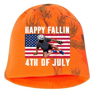 Happy Fallen 4th Of July Funny Joe Biden Bicycle Kati - Camo Knit Beanie