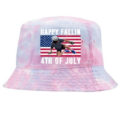 Happy Fallen 4th Of July Funny Joe Biden Bicycle Tie-Dyed Bucket Hat