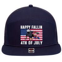 Happy Fallen 4th Of July Funny Joe Biden Bicycle 7 Panel Mesh Trucker Snapback Hat