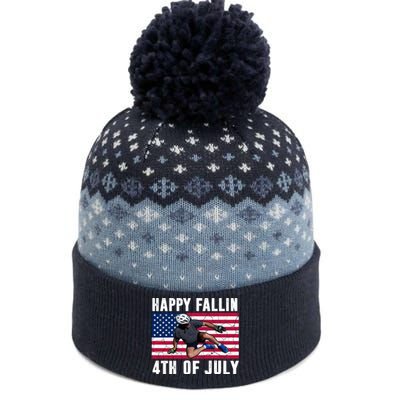 Happy Fallen 4th Of July Funny Joe Biden Bicycle The Baniff Cuffed Pom Beanie