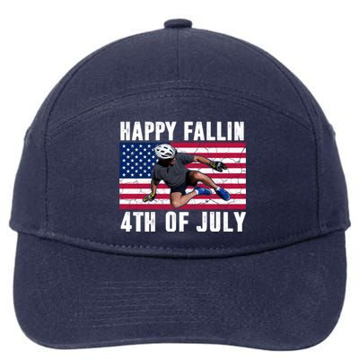 Happy Fallen 4th Of July Funny Joe Biden Bicycle 7-Panel Snapback Hat