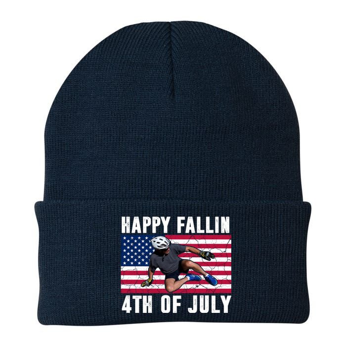 Happy Fallen 4th Of July Funny Joe Biden Bicycle Knit Cap Winter Beanie