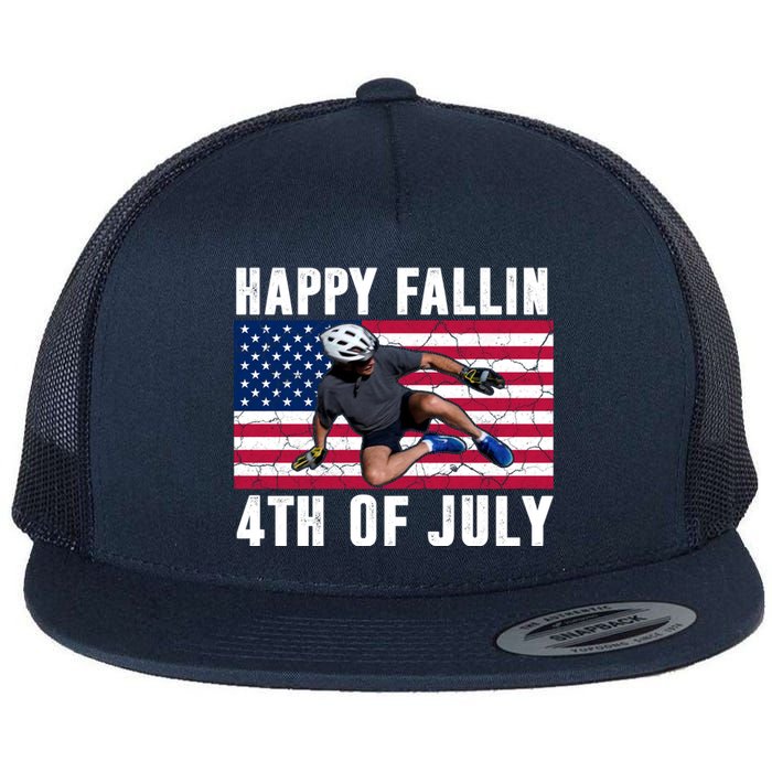 Happy Fallen 4th Of July Funny Joe Biden Bicycle Flat Bill Trucker Hat