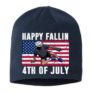 Happy Fallen 4th Of July Funny Joe Biden Bicycle Sustainable Beanie