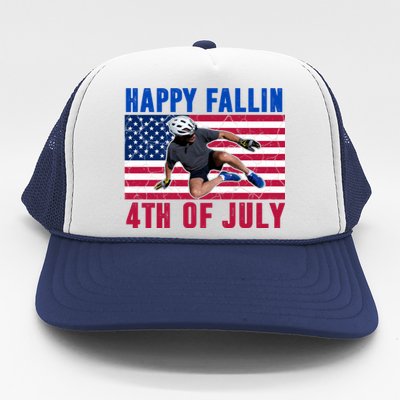 Happy Fallen 4th Of July Funny Joe Biden Bicycle Trucker Hat