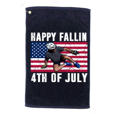 Happy Fallen 4th Of July Funny Joe Biden Bicycle Platinum Collection Golf Towel