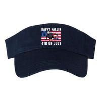 Happy Fallen 4th Of July Funny Joe Biden Bicycle Valucap Bio-Washed Visor