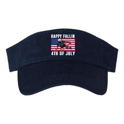 Happy Fallen 4th Of July Funny Joe Biden Bicycle Valucap Bio-Washed Visor