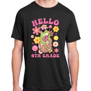 Hello Fourth 4th Grade Back To School Groovy Frog Funny Adult ChromaSoft Performance T-Shirt