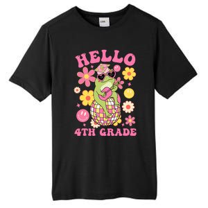 Hello Fourth 4th Grade Back To School Groovy Frog Funny Tall Fusion ChromaSoft Performance T-Shirt