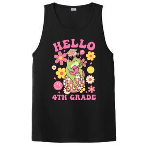 Hello Fourth 4th Grade Back To School Groovy Frog Funny PosiCharge Competitor Tank