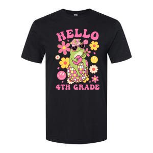 Hello Fourth 4th Grade Back To School Groovy Frog Funny Softstyle CVC T-Shirt