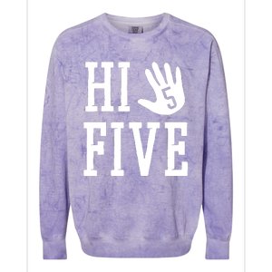 Hi Five 5 Years Old 5th Birthday Colorblast Crewneck Sweatshirt