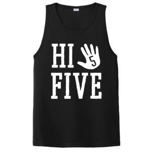 Hi Five 5 Years Old 5th Birthday PosiCharge Competitor Tank