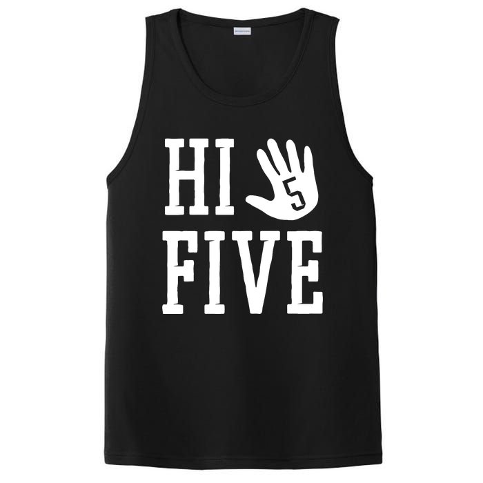 Hi Five 5 Years Old 5th Birthday PosiCharge Competitor Tank