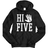 Hi Five 5 Years Old 5th Birthday Tie Dye Hoodie