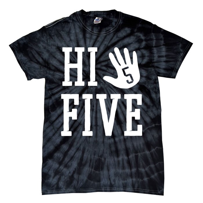 Hi Five 5 Years Old 5th Birthday Tie-Dye T-Shirt