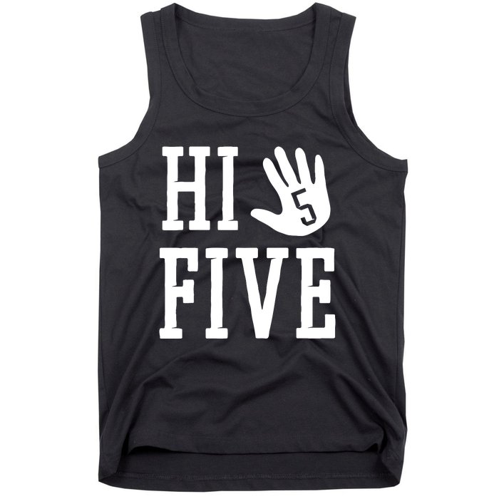 Hi Five 5 Years Old 5th Birthday Tank Top