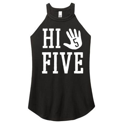 Hi Five 5 Years Old 5th Birthday Women’s Perfect Tri Rocker Tank