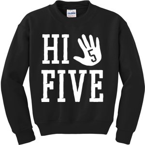 Hi Five 5 Years Old 5th Birthday Kids Sweatshirt