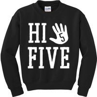 Hi Five 5 Years Old 5th Birthday Kids Sweatshirt