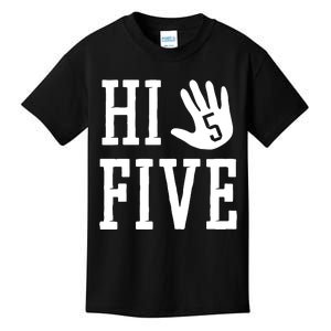 Hi Five 5 Years Old 5th Birthday Kids T-Shirt