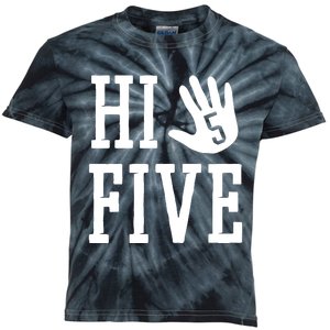 Hi Five 5 Years Old 5th Birthday Kids Tie-Dye T-Shirt