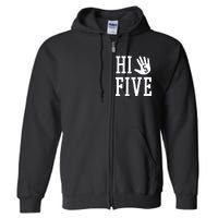 Hi Five 5 Years Old 5th Birthday Full Zip Hoodie