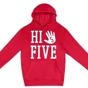 Hi Five 5 Years Old 5th Birthday Premium Pullover Hoodie