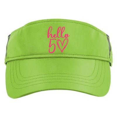 Hello Fifty 50th Birthday Big Pink Heart Gift Adult Drive Performance Visor