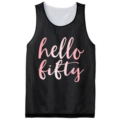 Hello Fifty 50th Birthday Squad 50 Year Old  WoM.e.n.s Mesh Reversible Basketball Jersey Tank
