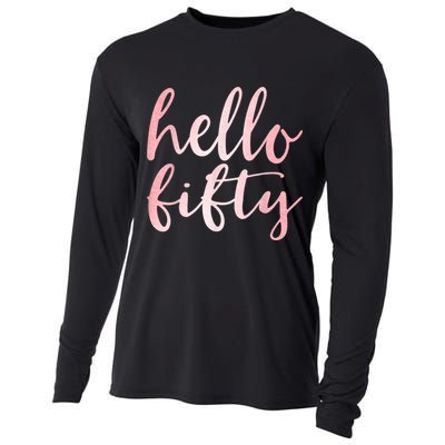 Hello Fifty 50th Birthday Squad 50 Year Old  WoM.e.n.s Cooling Performance Long Sleeve Crew